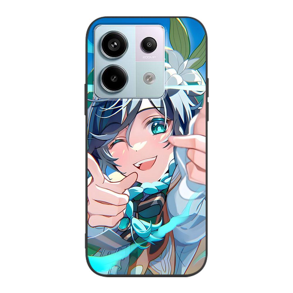 Barbatos Genshin Impact Case for Xiaomi Redmi 10 10C 9C 9A 9i 9 Prime 9T 12 12C 10A K40 Black Soft TPU Mobile Phone Bag Cover