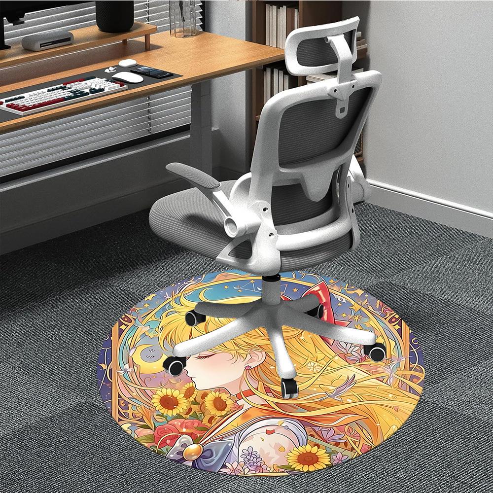 1pc Sailor Moon Chair Carpet for Office Non-Slip,Machine Washable Rug for Office, Room - Holiday Decor - Machine Made yy251017299