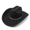 Western Cowboy Hat Wool Felt Shaped Cowboy Hat Wool Big Eaves Hat Outdoor Travel Horse Riding Hat