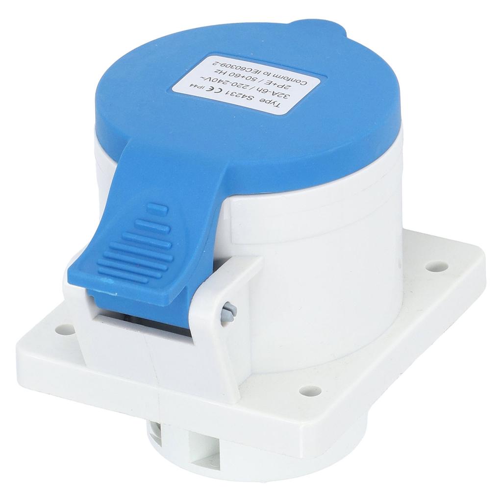 3-poliger 2P+E-Industriestecker IP44, wasserdicht, verdeckte Montage, Luftfahrt-Steckdose, AC 220–240 V, 32 A