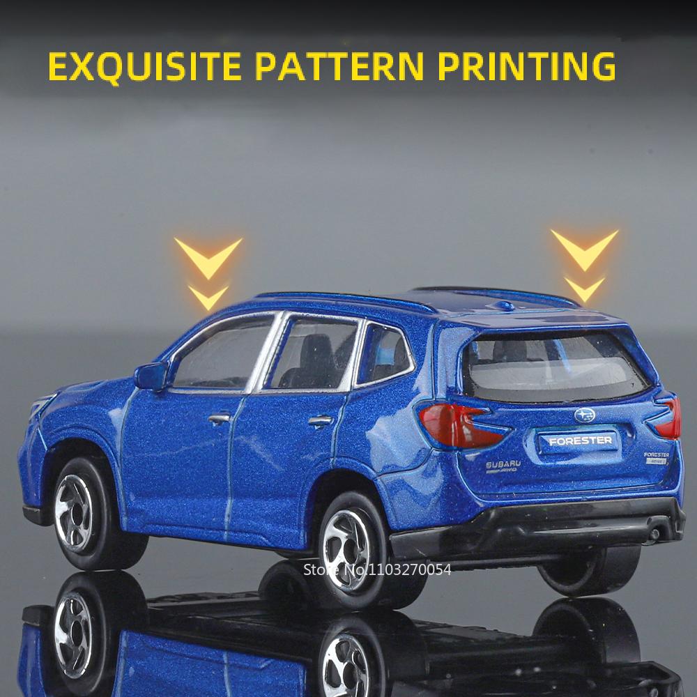 1:64 Scale Forester  Cars Model Diecast Alloy Toys Birthday Advanced Ornament Four Wheel Suspension Rubber Tire Vehice Gifts