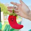 TikTok Style Cartoon Garlic Scallion Ginger Chili Plush Keychain Ornament Toy