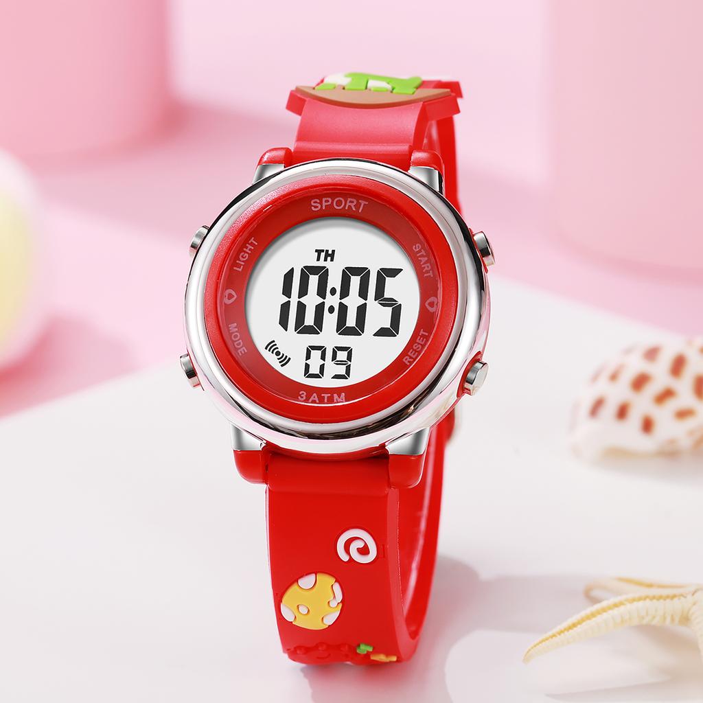 Fashionable and cute cartoon dinosaur silicone strap LED screen children's electronic watch, suitable for daily wear and Christm