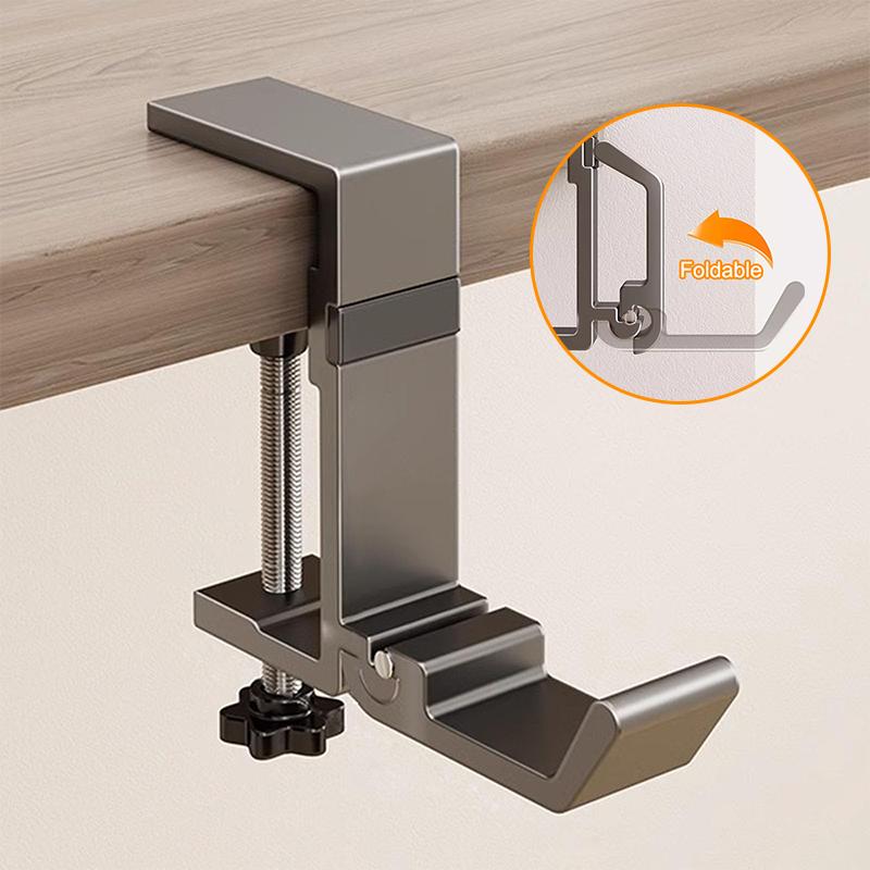 Schreibtisch-Taschenhaken - Taschenaufhänger für Tisch mit verstellbarer Klemme am Arm - Aluminium-Schreibtisch-Handtaschenhalter - Klemmenhaken für Geldbörse