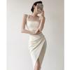 Premium Suspender Dress Summer Women's New Square Collar French Waist High Sense Niche Collar Fishtail Dress