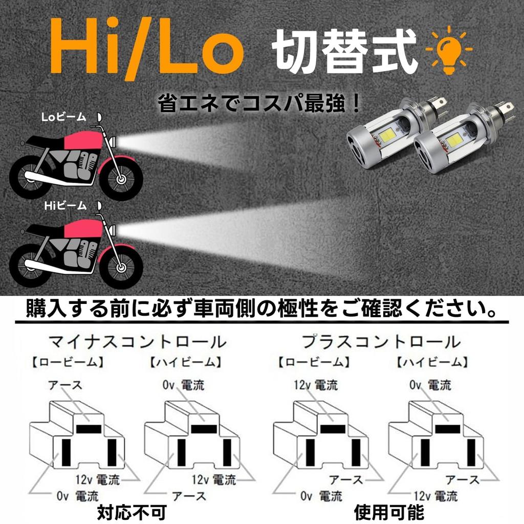 (H4/HS1 Compatible) Motorcycle LED Headlight, Supports High/Low Beam Switching, 6000K Pure White Light, High