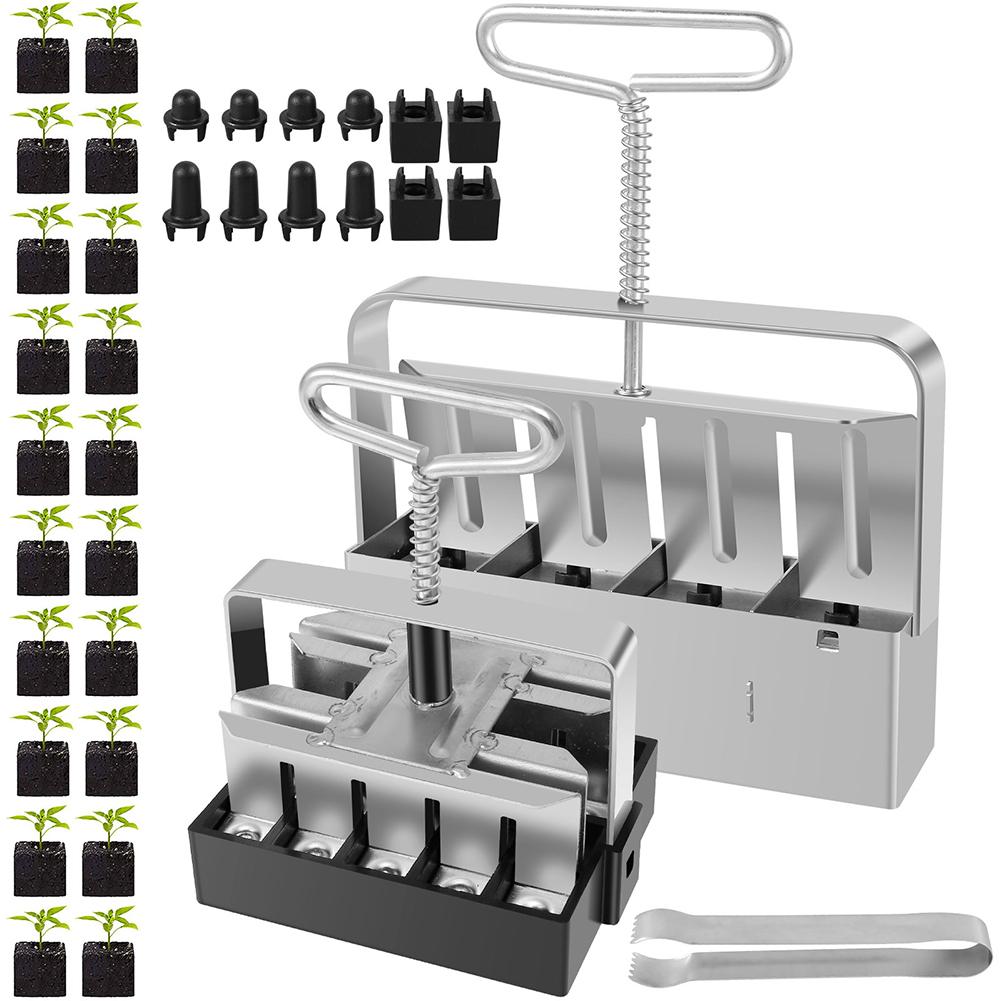 

2Pcs Handheld Clod Maker Rustproof Seedling Soil Block Maker Reusable Soil Blocking Tool for Greenhouse Yard Accessories China Mainland