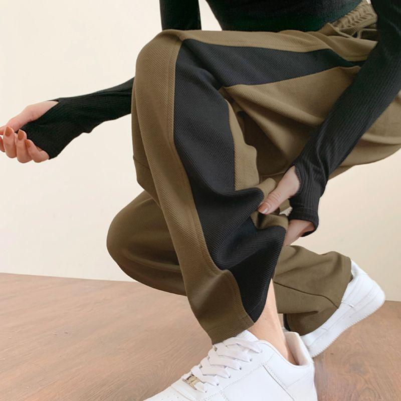 Spliced Sweatpants Sweatpants Women Spring Banana Pants Loose Wide-Legged Harlem Pants Designed Trousers