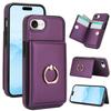 Wallet Case with Card Holder, 360° Rotation Ring Kickstand Magnetic Clasp and Durable Shockproof Cover for iPhone 16e 2026