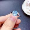 2ct Sparkling Sky Blue Topaz Ring Firework Cut Open Band for Women Elegant Jewelry Gift