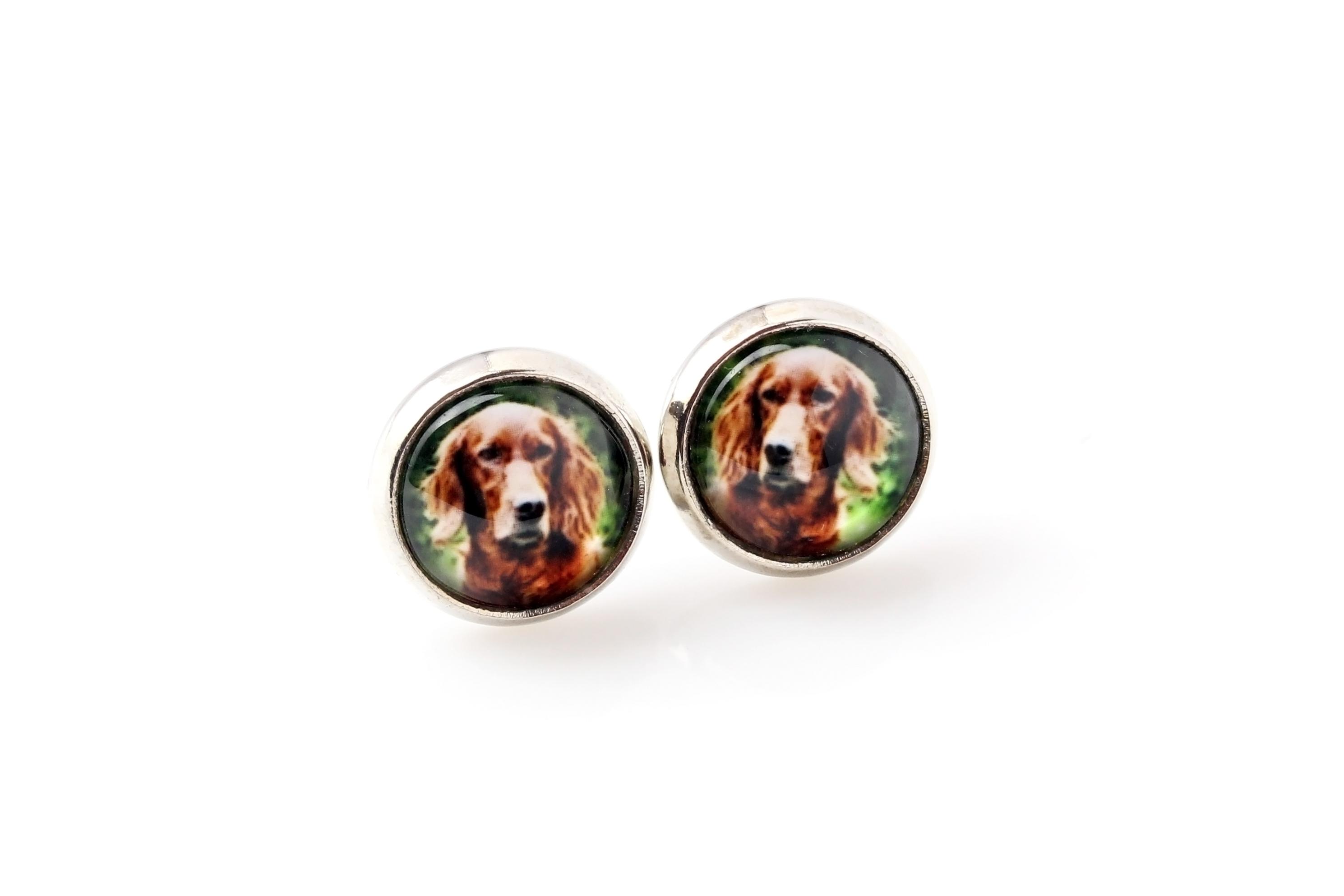 

English setter, Lawerack, Laverack - earrings your photo handmade, own photo, jewelry from the Art.-Dog brand срібний