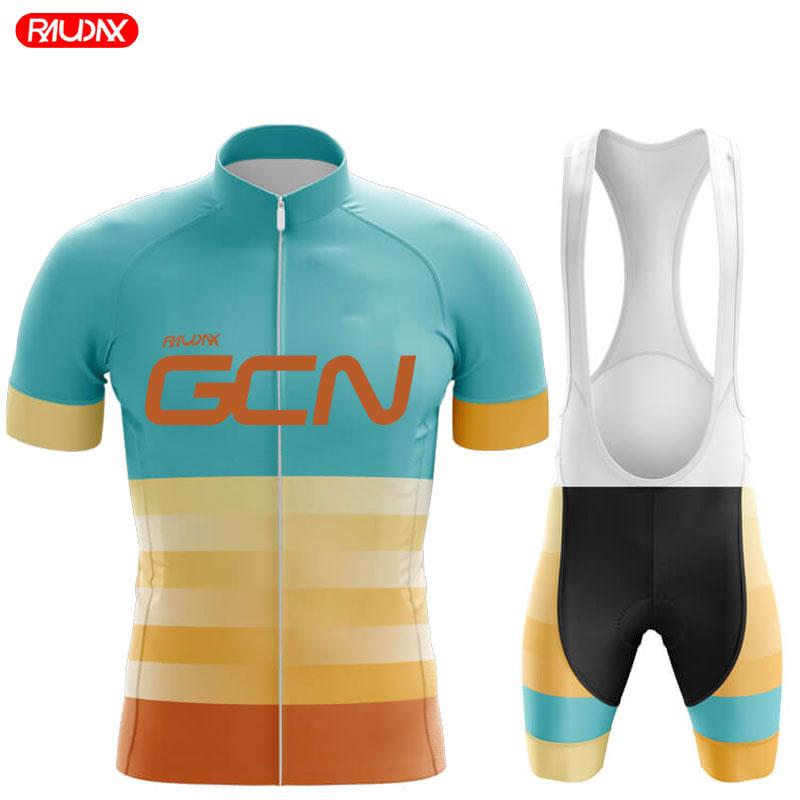 2025 Raudax GCN Team Summer Short Sleeve Cycling Jersey Set Breathable Mountain Bike Cycling Clothing Maílllot Ciclismo Hombre