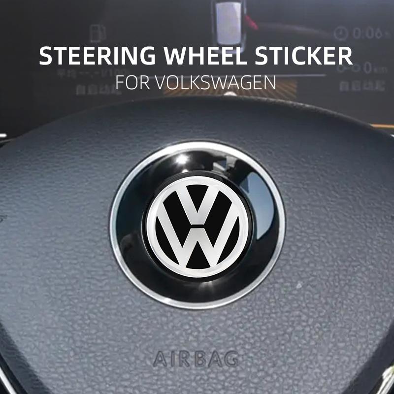 2026 Hot 40/45/50mm ABS Hollow Out Car Steering Wheel Center Emblem Sticker For Volkswagen VW Polo Jetta Sagitar Magotan