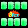 1-16Pcs Luminous Car Tire Valve Caps Fluorescent Night Glowing Valve Cover Green Dustproof Tyre Valve Stem Caps Auto Accessories