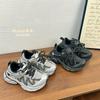 Youth Style Shoes Kids Chunky Sneakers Girls Boys Lightweight Breathable PU Sole Magic Tape Sport Shoes
