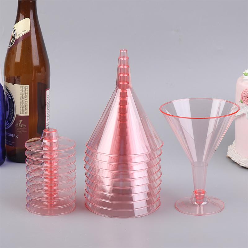10Pcs Plastic Martini Cups Mini Cups For Transparent Cocktail Dessert Unbreakable Wedding Party Bowl Wine Ice Cream