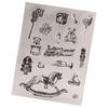 Clear Silicone Stamps for Card Making Scrapbooking, Toy Bear Stamp, Balloon Stamp, Toy Train Stamp Hobby Horse Stamp X3UC