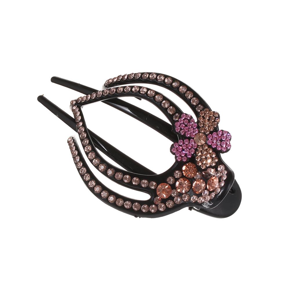 Crystal Headwear Hairpins Flexible Rhinestone Hair Clip Hollow Claws Acrylic Heart  Flower