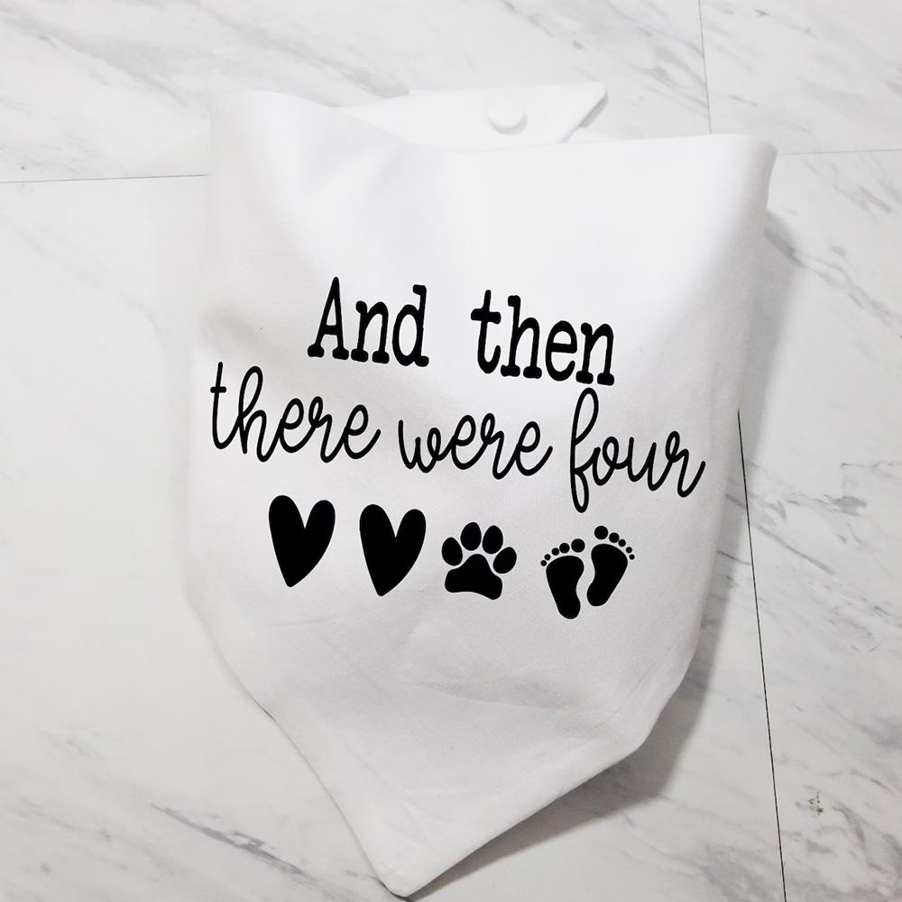 

Объявление о беременности Бандана для собаки и Затем их стало четверо Объявление о ребенке Принадлежности для украшения собаки Фотореквизит Детский душ 1PCS 75X52X52cm