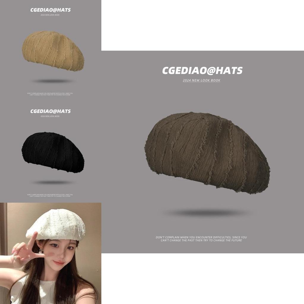 Elegant 2024 Summer Beret For Women Lightweight Breathable Eight-panel Cap In Solid Colors