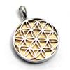 [World Accessories Carmelo] Flower of Life Divine Geometry Flower of Life Gibeon Meteorite Pendant Sterling Silver 925 Gold
