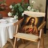 SSacred Aesthetic Art Cushion Cover Silky Short Plush Invisible Zipper Dustproof Sofa Pillow Case for Home Decor