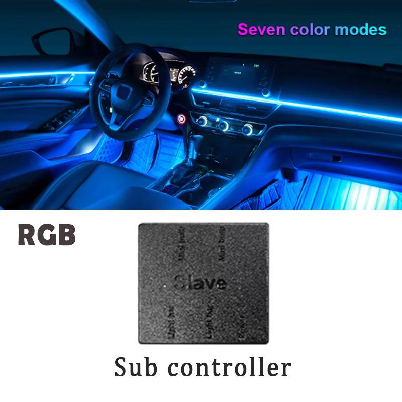 18 in 1 Symphony RGB Atmosphere Lamp Kit Parts Extend Line 20/35/75/110CM Light Strip Main/ Sub Controller storage Light Speaker