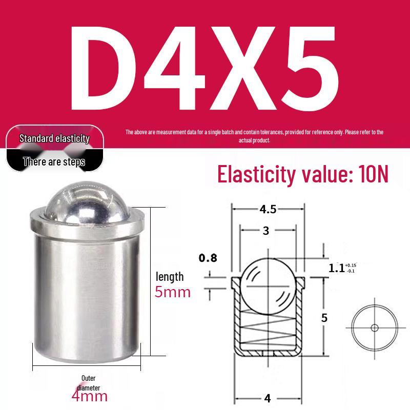 304 Stainless Steel Spring-Loaded Ball Plunger with Limit Screw