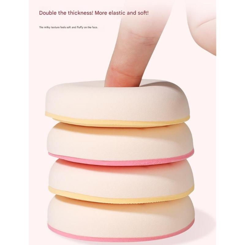 Set of 10 Powder Puff Sponge Portable Design for Natural Makeup Finish Daily Use