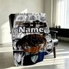 Custom Name Personalized Anime Print Blanket, Home Decor, Bedroom, Sofa, Camping, Couch, Gifts for Birthday Christmas