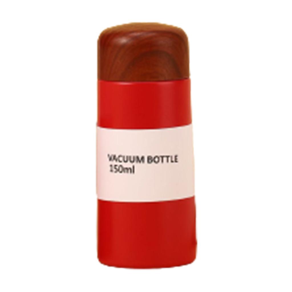 150/250ML Stainless Steel Mini Insulated Cup Creative Wood Grain Cover Car Water Bottle Portable Pocket Bottles Mini Coffee Mug
