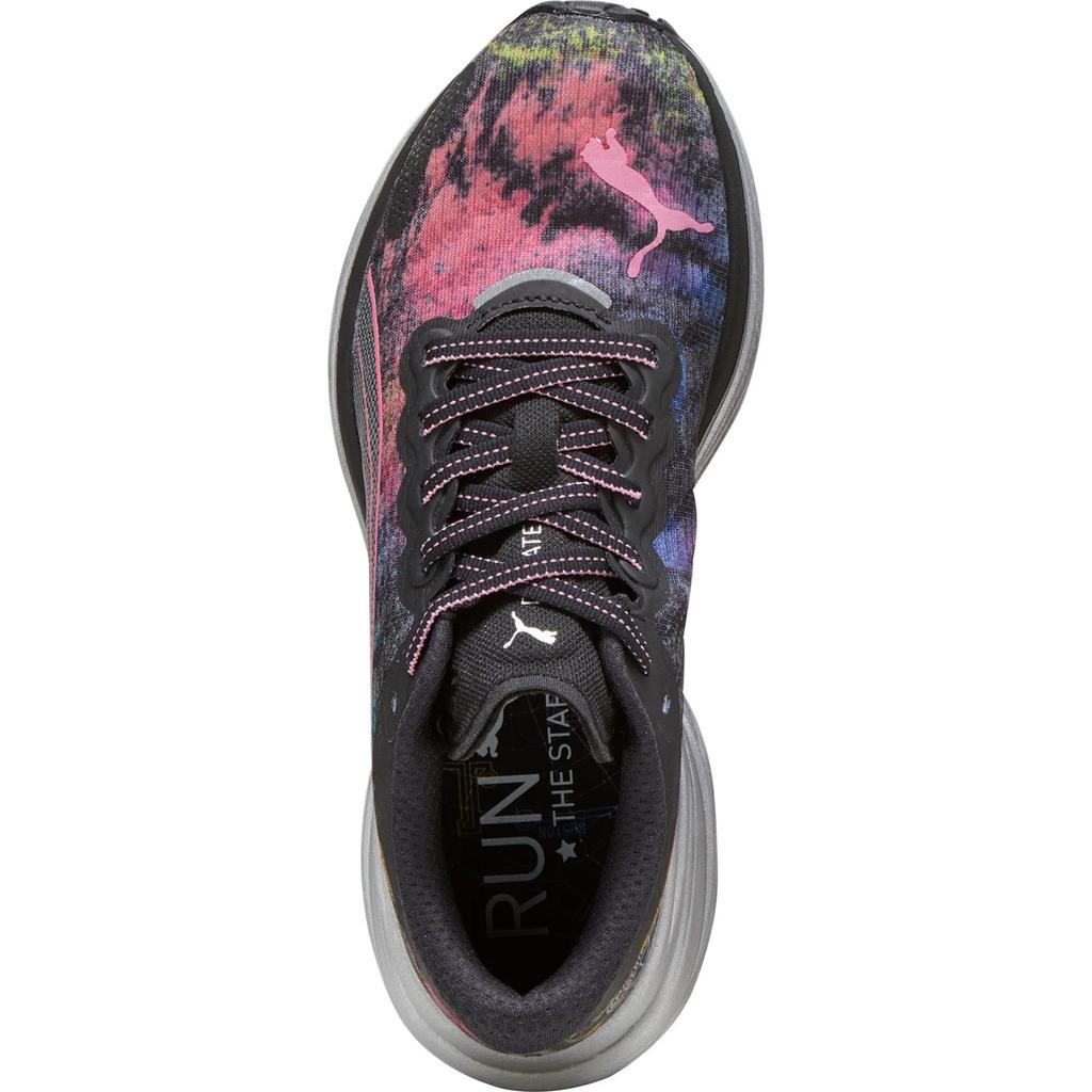 Puma Deviate Nitro 2 Marathon Series Women Sneakers Black Yellow-Blaze Strawberry-Burst 378684-01