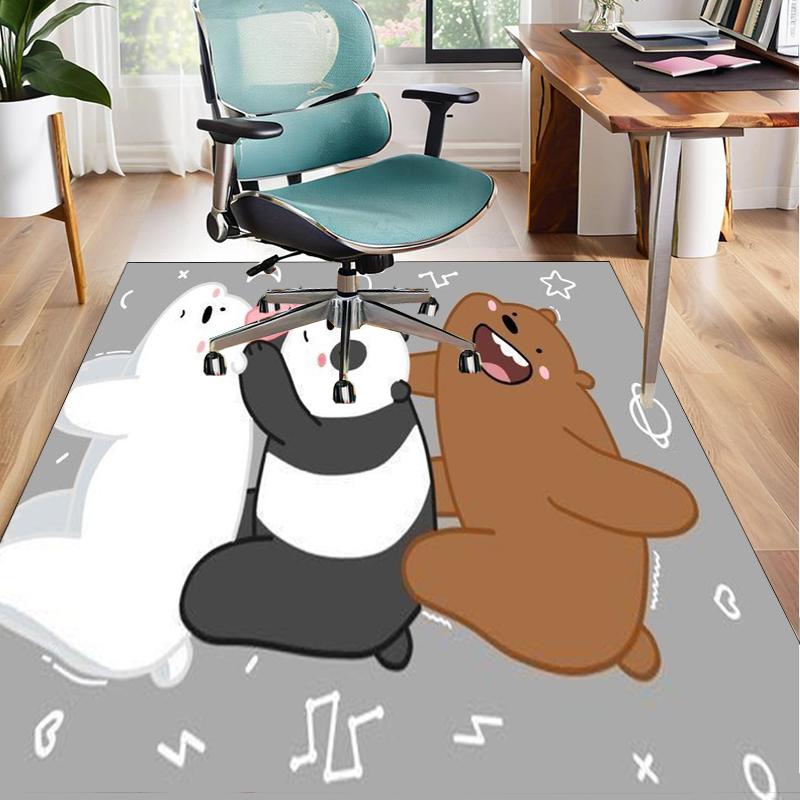 Bears Friends Adventure Office Rug Chair Mat, Game Carpet, Suitable for Front Door, Bedroom, Living Room, Desk, Holiday Gift