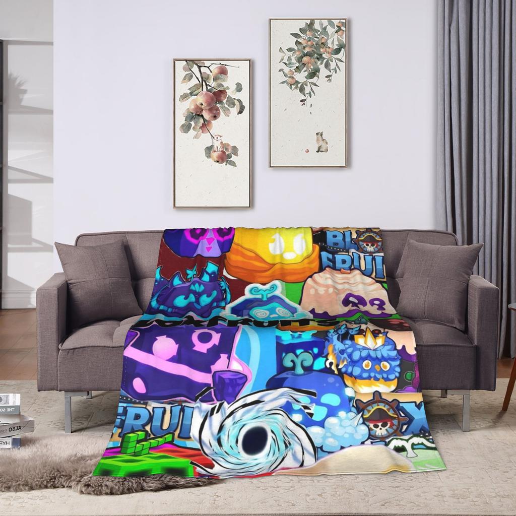 B-Blox Kitsune Fruits Blanket Quality Warm Soft Throw Blanket Spring Camping Outdoor Comfortable Bedspread