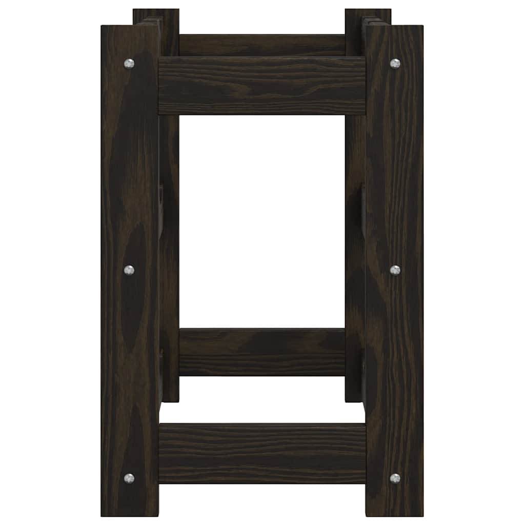 12 Bottle Wine Rack Black Solid Pine Wood