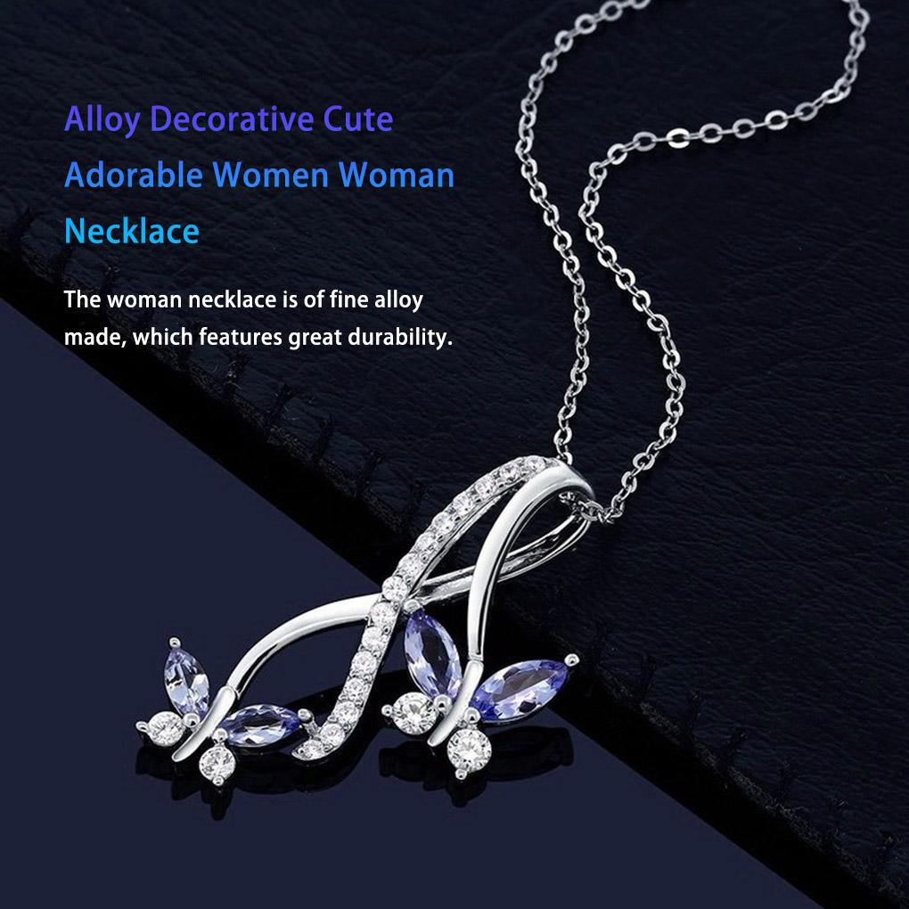Women Necklace Decorative Elegant Exquisite Replacement Plated Unfading Girls Ladies Choker Pendant Jewelry Birthday Gift