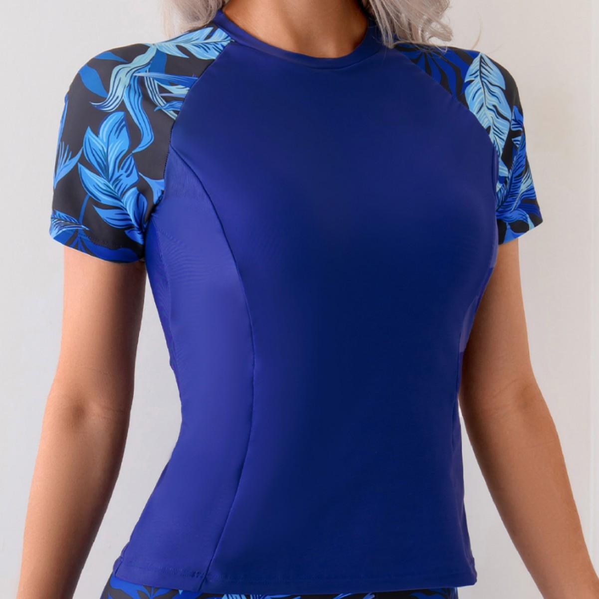 

Conservative Tummy Control Short-Sleeve Bikini Set Small