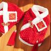 Winter Warm Pet Dog Cat Costume Chinese Style Embroidered Fleece Two-Legged Coat Small To Extra Large Dogs Cats