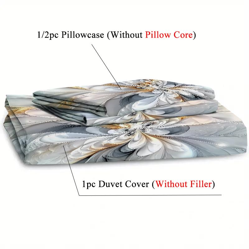 3D Psychedelisches Blumen Bettbezug-Set Abstrakter Blumendruck Bettwäsche für Schlafzimmerdekor Weiche Bequeme Steppdeckenbezüge Kissenbezüge