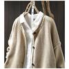 Sweaters Coat Cardigan for Women Winter Oversize Thickened Vintage Loose Long Sleeve Knit Sweaters Coat
