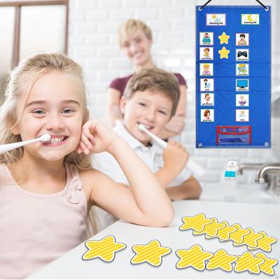 Cronograma visual infantil, placa diária, responsabilidade, hora de dormir, planejador de parede, gráfico de rotina