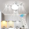 Drone Fan Light E27 Universal Dimming Fan with Remote Control for Home Living Room Bedroom Silent Ceiling Fan Light 50/60w