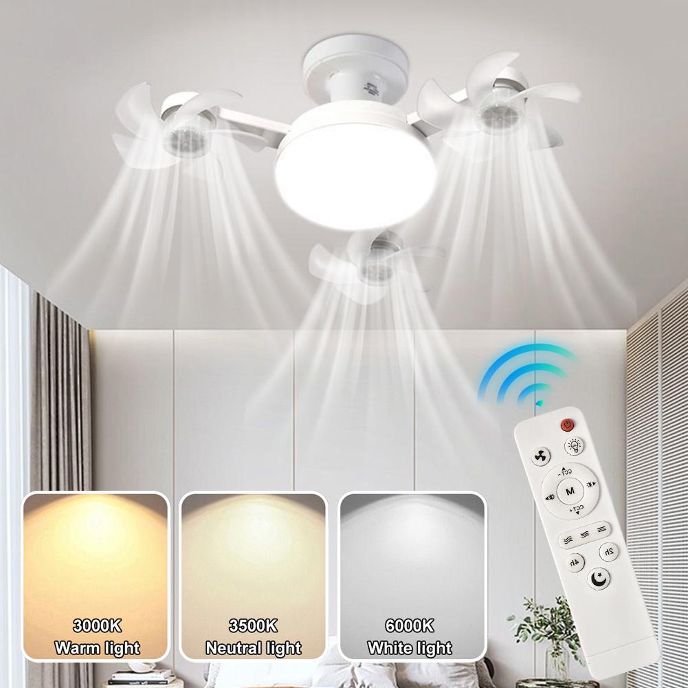Drone Fan Light E27 Universal Dimming Fan with Remote Control for Home Living Room Bedroom Silent Ceiling Fan Light 50/60w