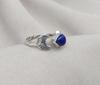 Lapis Lazuli Ring 925 Sterling Silver Moon Star Adjustable Ring Blue Gemstone Handmade Jewelry
