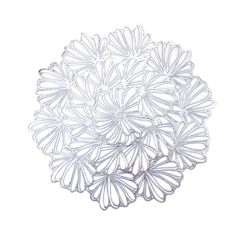 PVC Hot Golden Anti-hot Table Mats, Bowl Mats, European Simple Dining Table Heat Insulation Mats, High-end Western Dining Mat