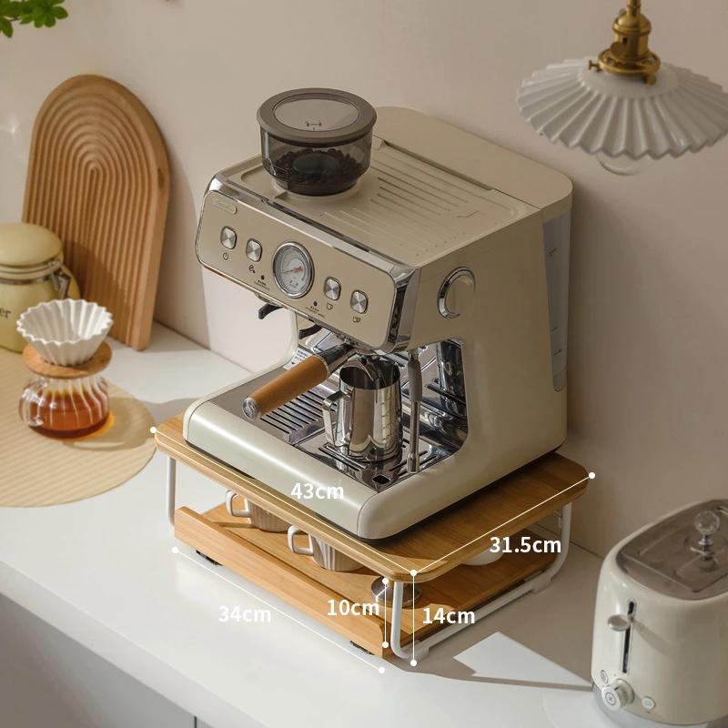 Creative Coffee Machine Storage Racks Wooden Countertop Cups Office Holders Racks Display Shelf Organizer Shelves Kitchen