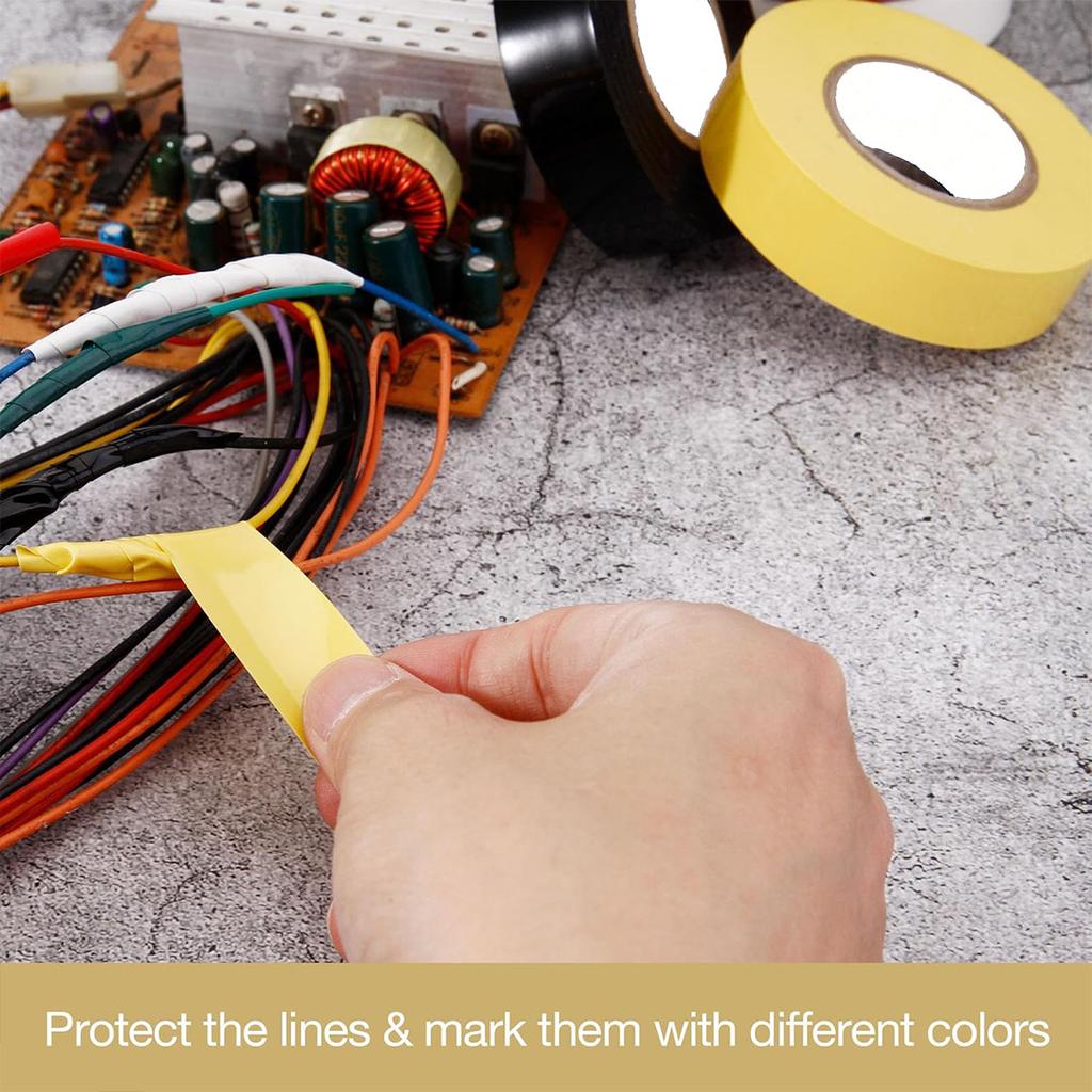 6 st Regnbågsfärgad Vinyl Nålrandstejp, 16mmx6m/0.63x236 tum för Elektriker, Skolgym Markering Golv, Hantverk, Fordon