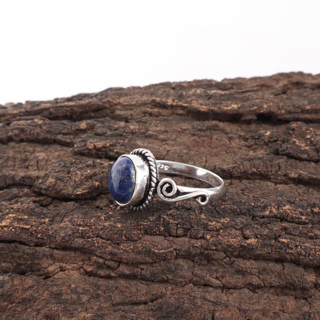 Lapis Lazuli Ring Håndlaget Smykke, 925 Massivt Sterlingsølv Ring Designer Edelstensmykke Gave Til Mor