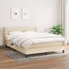 3126490 vidaXL Divan Bed with Mattress Cream 140x200 Cm Fabric