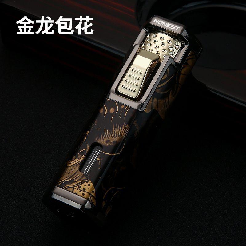 NEW Metal Material Is Stretchable Windproof Blue Jet Flame Lighter Refillable Multifunctional Moxibustion Cigarette Accessory